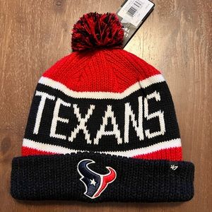 Men/Women Houston Texans knit style Beanie with pompon NWT